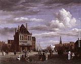 Square Canvas Paintings - The Dam Square in Amsterdam